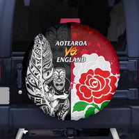 New Zealand And England Rugby Spare Tire Cover 2023 World Cup All Black Combine Red Roses - Wonder Print Shop