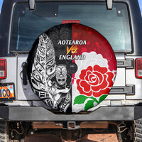 New Zealand And England Rugby Spare Tire Cover 2023 World Cup All Black Combine Red Roses - Wonder Print Shop