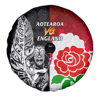 New Zealand And England Rugby Spare Tire Cover 2023 World Cup All Black Combine Red Roses - Wonder Print Shop