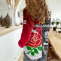 New Zealand And England Rugby Women Casual Shirt 2023 World Cup All Black Combine Red Roses - Wonder Print Shop