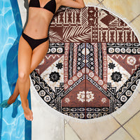 Bula Fiji Beach Blanket Unique Masi Tapa Pattern - Wonder Print Shop