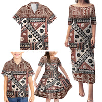 Bula Fiji Family Matching Puletasi Dress and Hawaiian Shirt Unique Masi Tapa Pattern - Wonder Print Shop
