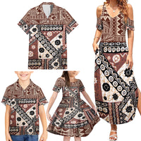 Bula Fiji Family Matching Summer Maxi Dress and Hawaiian Shirt Unique Masi Tapa Pattern - Wonder Print Shop