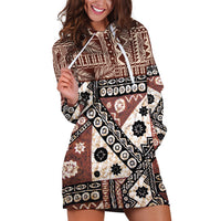 Bula Fiji Hoodie Dress Unique Masi Tapa Pattern - Wonder Print Shop