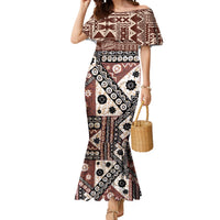 Bula Fiji Mermaid Dress Unique Masi Tapa Pattern - Wonder Print Shop