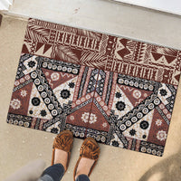 Bula Fiji Rubber Doormat Unique Masi Tapa Pattern - Wonder Print Shop
