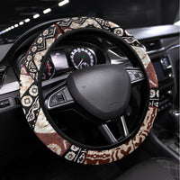 Bula Fiji Steering Wheel Cover Unique Masi Tapa Pattern - Wonder Print Shop