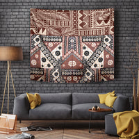 Bula Fiji Tapestry Unique Masi Tapa Pattern - Wonder Print Shop