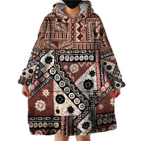 Bula Fiji Wearable Blanket Hoodie Unique Masi Tapa Pattern - Wonder Print Shop