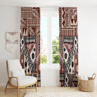 Bula Fiji Window Curtain Unique Masi Tapa Pattern - Wonder Print Shop