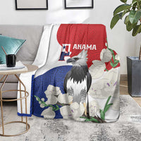 Panama Independence Day Blanket Harpy Eagle With Mola Pattern - Flag Style