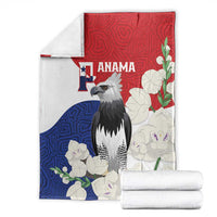 Panama Independence Day Blanket Harpy Eagle With Mola Pattern - Flag Style