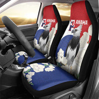 Panama Independence Day Car Seat Cover Harpy Eagle With Mola Pattern - Flag Style - Wonder Print Shop