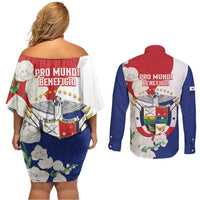 Panama Independence Day Couples Matching Off Shoulder Short Dress and Long Sleeve Button Shirt Harpy Eagle With Mola Pattern - Flag Style - Wonder Print Shop