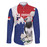 Panama Independence Day Family Matching Long Sleeve Bodycon Dress and Hawaiian Shirt Harpy Eagle With Mola Pattern - Flag Style - Wonder Print Shop