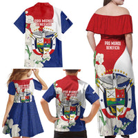 Panama Independence Day Family Matching Off Shoulder Maxi Dress and Hawaiian Shirt Harpy Eagle With Mola Pattern - Flag Style - Wonder Print Shop
