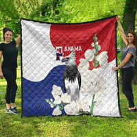 Panama Independence Day Quilt Harpy Eagle With Mola Pattern - Flag Style - Wonder Print Shop