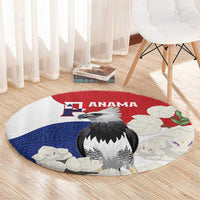 Panama Independence Day Round Carpet Harpy Eagle With Mola Pattern - Flag Style