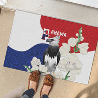 Panama Independence Day Rubber Doormat Harpy Eagle With Mola Pattern - Flag Style - Wonder Print Shop
