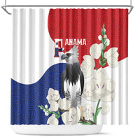 Panama Independence Day Shower Curtain Harpy Eagle With Mola Pattern - Flag Style