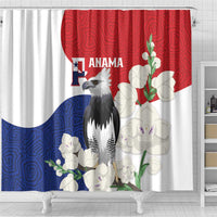 Panama Independence Day Shower Curtain Harpy Eagle With Mola Pattern - Flag Style