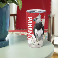 Panama Independence Day Tumbler Cup Harpy Eagle With Mola Pattern - Flag Style - Wonder Print Shop