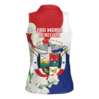 Panama Independence Day Women Sleeveless Polo Shirt Harpy Eagle With Mola Pattern - Flag Style - Wonder Print Shop