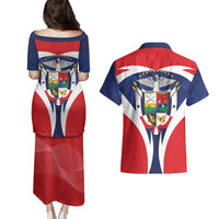 Panama Golden Frog Couples Matching Puletasi and Hawaiian Shirt Coat Of Arms - Sporty Style - Wonder Print Shop