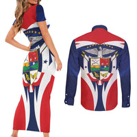 Panama Golden Frog Couples Matching Short Sleeve Bodycon Dress and Long Sleeve Button Shirt Coat Of Arms - Sporty Style - Wonder Print Shop