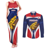 Panama Golden Frog Couples Matching Tank Maxi Dress and Long Sleeve Button Shirt Coat Of Arms - Sporty Style - Wonder Print Shop