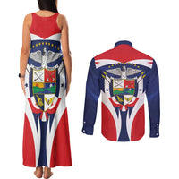 Panama Golden Frog Couples Matching Tank Maxi Dress and Long Sleeve Button Shirt Coat Of Arms - Sporty Style - Wonder Print Shop