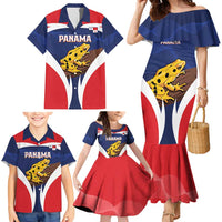 Panama Golden Frog Family Matching Mermaid Dress and Hawaiian Shirt Coat Of Arms - Sporty Style - Wonder Print Shop