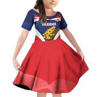 Panama Golden Frog Family Matching Off Shoulder Short Dress and Hawaiian Shirt Coat Of Arms - Sporty Style - Wonder Print Shop