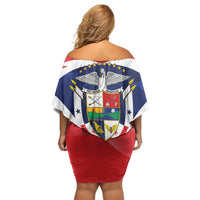 Panama Golden Frog Family Matching Off Shoulder Short Dress and Hawaiian Shirt Coat Of Arms - Sporty Style - Wonder Print Shop
