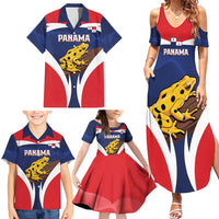 Panama Golden Frog Family Matching Summer Maxi Dress and Hawaiian Shirt Coat Of Arms - Sporty Style - Wonder Print Shop