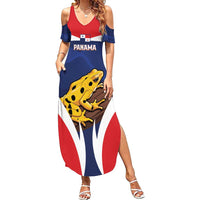Panama Golden Frog Family Matching Summer Maxi Dress and Hawaiian Shirt Coat Of Arms - Sporty Style - Wonder Print Shop