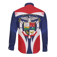 Panama Golden Frog Long Sleeve Button Shirt Coat Of Arms - Sporty Style - Wonder Print Shop