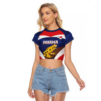 Panama Golden Frog Raglan Cropped T Shirt Coat Of Arms - Sporty Style - Wonder Print Shop