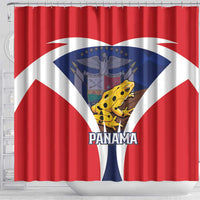 Panama Golden Frog Shower Curtain Coat Of Arms - Sporty Style