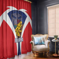 Panama Golden Frog Window Curtain Coat Of Arms - Sporty Style - Wonder Print Shop