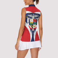 Panama Golden Frog Women Sleeveless Polo Shirt Coat Of Arms - Sporty Style - Wonder Print Shop