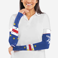 Cape Verde Football Custom Arm Sleeves Come On Tubaroes Azuis Shark - Wonder Print Shop