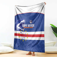 Cape Verde Football Blanket Come On Tubaroes Azuis Shark - Wonder Print Shop