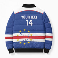 Cape Verde Football Custom Bomber Puffer Jacket Come On Tubaroes Azuis Shark - Wonder Print Shop