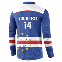 Cape Verde Football Custom Button Sweatshirt Come On Tubaroes Azuis Shark - Wonder Print Shop