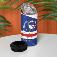 Cape Verde Football Custom 4 in 1 Can Cooler Tumbler Come On Tubaroes Azuis Shark - Wonder Print Shop