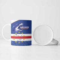 Cape Verde Football Custom Ceramic Mug Come On Tubaroes Azuis Shark - Wonder Print Shop