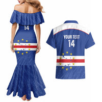 Cape Verde Football Custom Couples Matching Mermaid Dress and Hawaiian Shirt Come On Tubaroes Azuis Shark - Wonder Print Shop