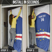 Cape Verde Football Custom Door Cover Come On Tubaroes Azuis Shark - Wonder Print Shop