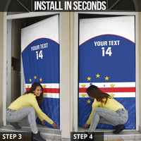 Cape Verde Football Custom Door Cover Come On Tubaroes Azuis Shark - Wonder Print Shop